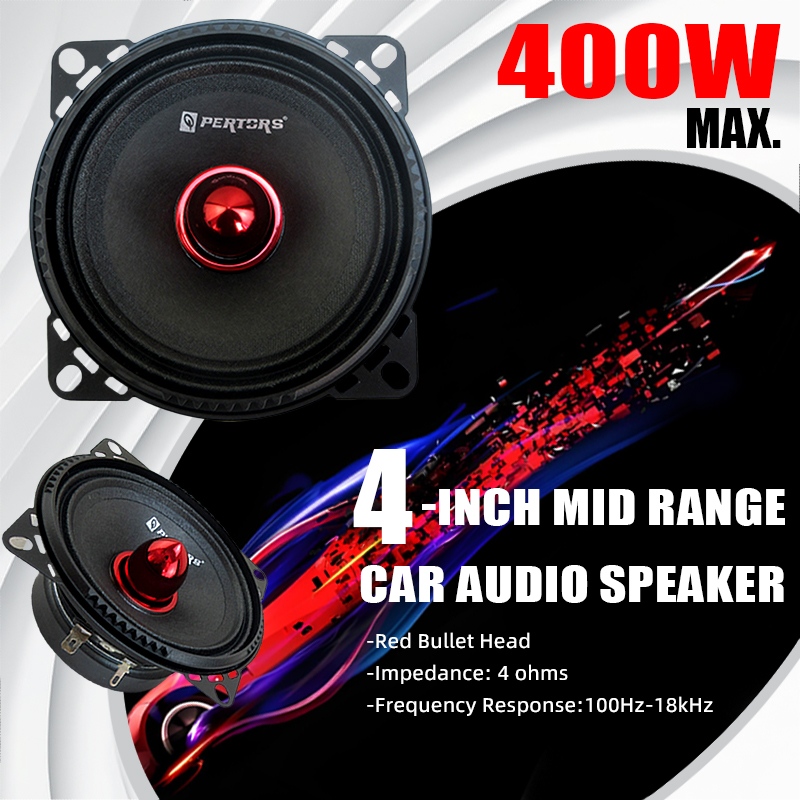 Audio Universal Music - 2pcs 4inch Midrange Speakers 400W Hi-Fi