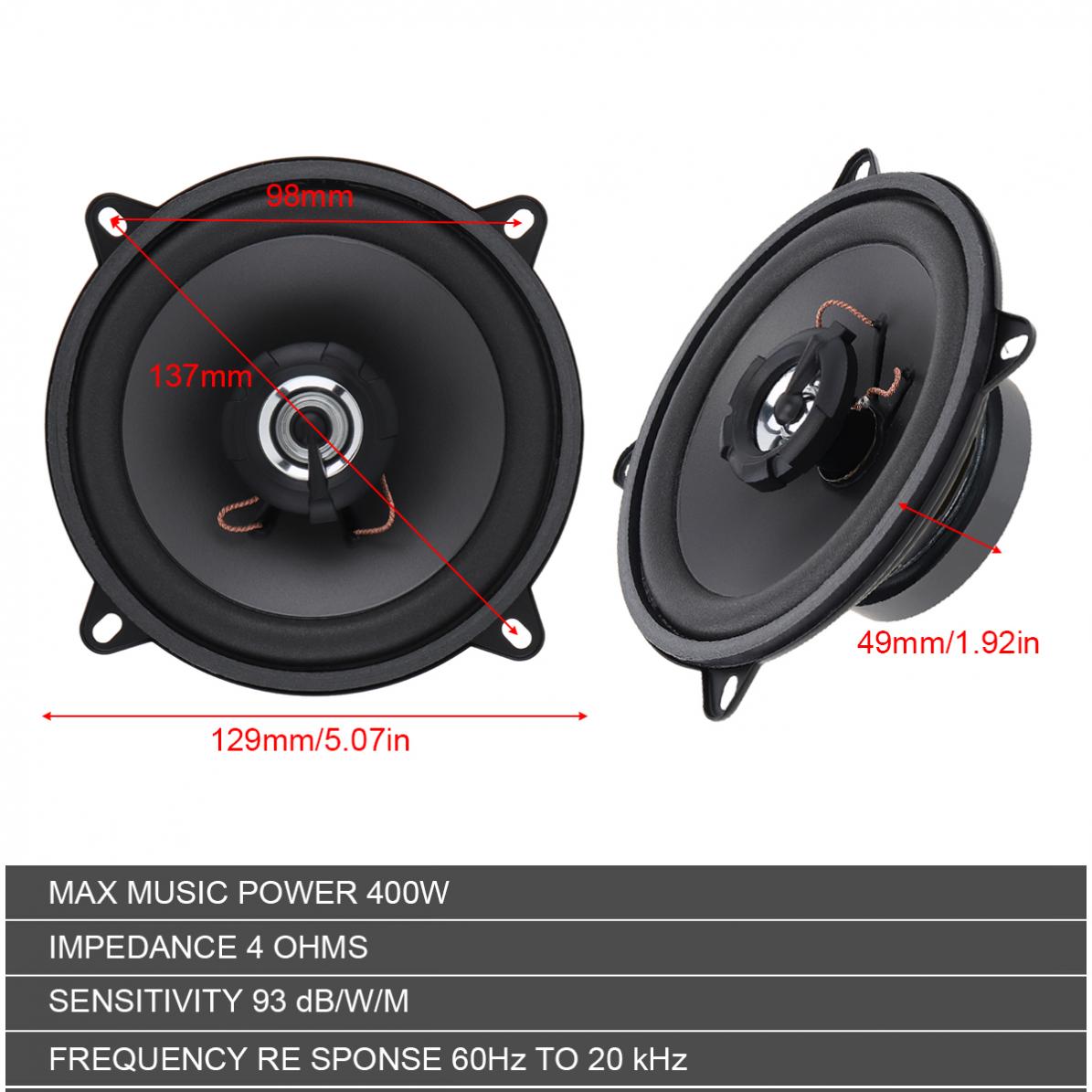 5 Inch 400W / 500W 2-Way Car H - Audio Universal Music ulasan dan harga