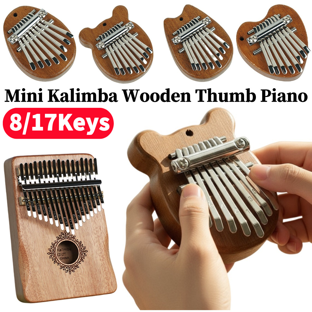 8/17Keys Mini Wooden Kalimba H - Kalimba Thumb Piano ulasan dan harga