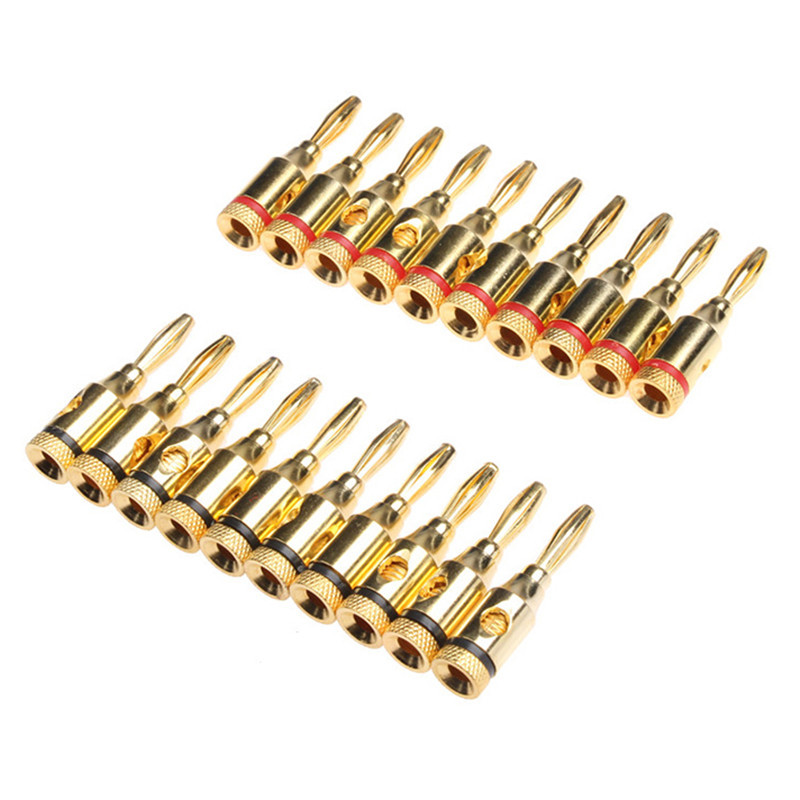 YT 20PCS Gold Plated 4mm Banan - Audio Music Yt ulasan dan harga