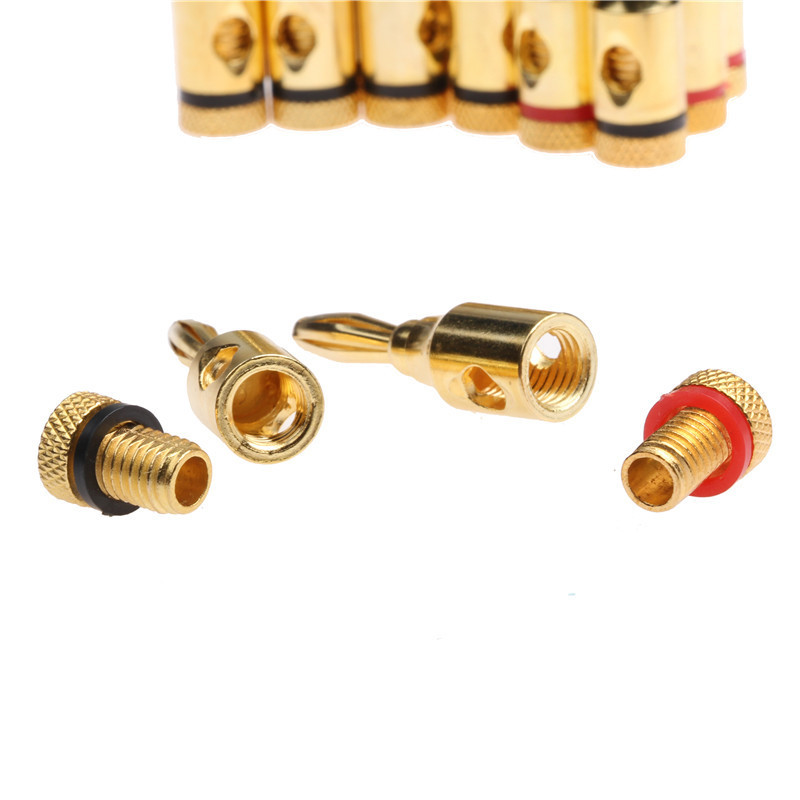 YT 20PCS Gold Plated 4mm Banan - Audio Music Yt ulasan dan harga
