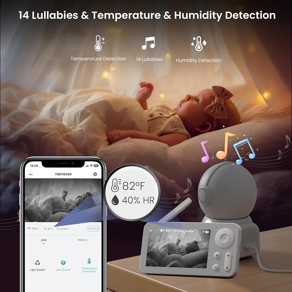 2K Baby Monitor with 2 Cameras - Audio Music Network ulasan dan harga